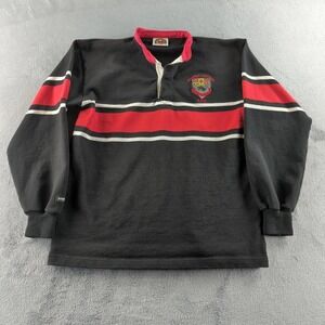 Brebeuf College Rugby Shirt Mens Large Black Red Barbarian Rugby Wear 9 Canada